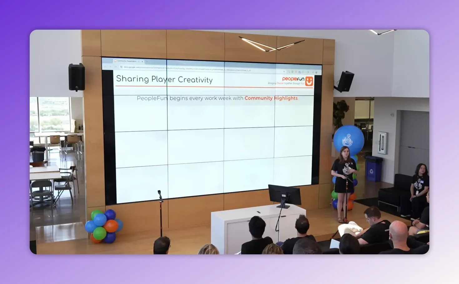 WordscapesCon presentation slide titled “Sharing Player Creativity” with “Community Highlights”